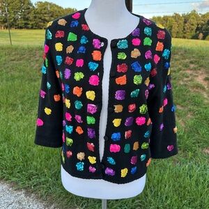 Michael Simon Black Cardigan Sweater